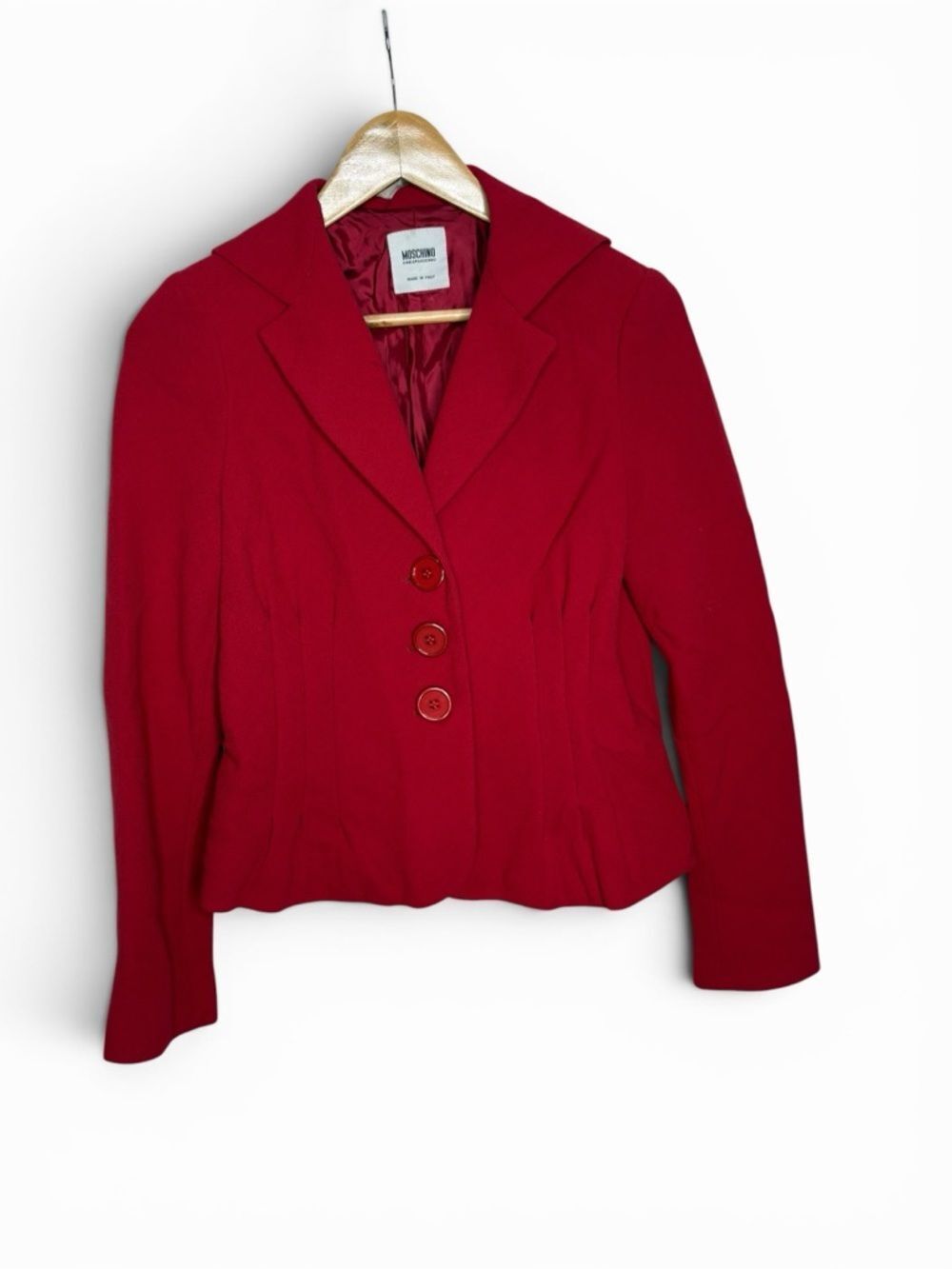 Moschino Cheap and Chic Red Button Up Jacket Blazer Size Women’s 8 US